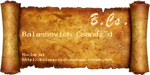 Balassovich Csanád névjegykártya